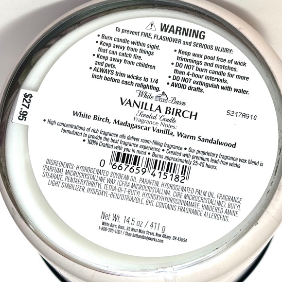 VANILLA BIRCH 3 Wick Candle - Picture 3 of 5